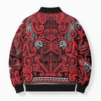 Aotearoa Iwi Ngati Kahungunu Bomber Puffer Jacket Maori Wharenui House Tribal Pattern
