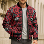 Aotearoa Iwi Ngati Kahungunu Bomber Puffer Jacket Maori Wharenui House Tribal Pattern