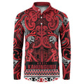 Aotearoa Iwi Ngati Kahungunu Button Sweatshirt Maori Wharenui House Tribal Pattern