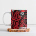 Aotearoa Iwi Ngati Kahungunu Ceramic Mug Maori Wharenui House Tribal Pattern