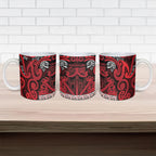 Aotearoa Iwi Ngati Kahungunu Ceramic Mug Maori Wharenui House Tribal Pattern