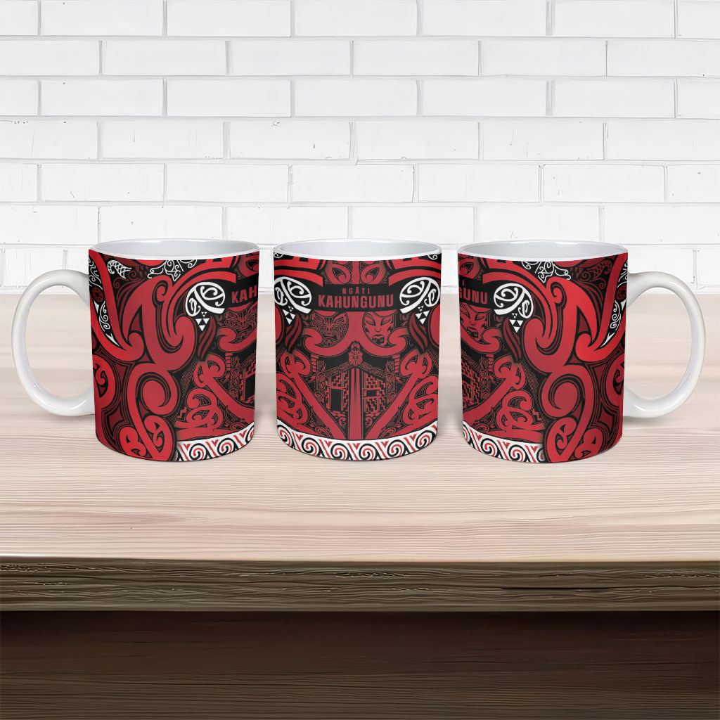 Aotearoa Iwi Ngati Kahungunu Ceramic Mug Maori Wharenui House Tribal Pattern