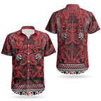 Aotearoa Iwi Ngati Kahungunu Couples Matching Puletasi and Hawaiian Shirt Maori Wharenui House Tribal Pattern