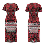 Aotearoa Iwi Ngati Kahungunu Couples Matching Short Sleeve Bodycon Dress and Hawaiian Shirt Maori Wharenui House Tribal Pattern