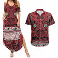 Aotearoa Iwi Ngati Kahungunu Couples Matching Summer Maxi Dress and Hawaiian Shirt Maori Wharenui House Tribal Pattern