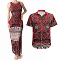Aotearoa Iwi Ngati Kahungunu Couples Matching Tank Maxi Dress and Hawaiian Shirt Maori Wharenui House Tribal Pattern