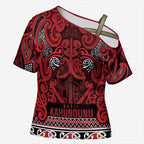 Aotearoa Iwi Ngati Kahungunu Cross Shoulder Shirt Maori Wharenui House Tribal Pattern