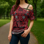 Aotearoa Iwi Ngati Kahungunu Cross Shoulder Shirt Maori Wharenui House Tribal Pattern