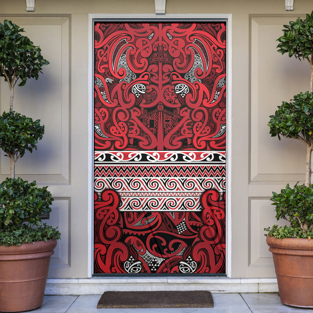 Aotearoa Iwi Ngati Kahungunu Door Cover Maori Wharenui House Tribal Pattern