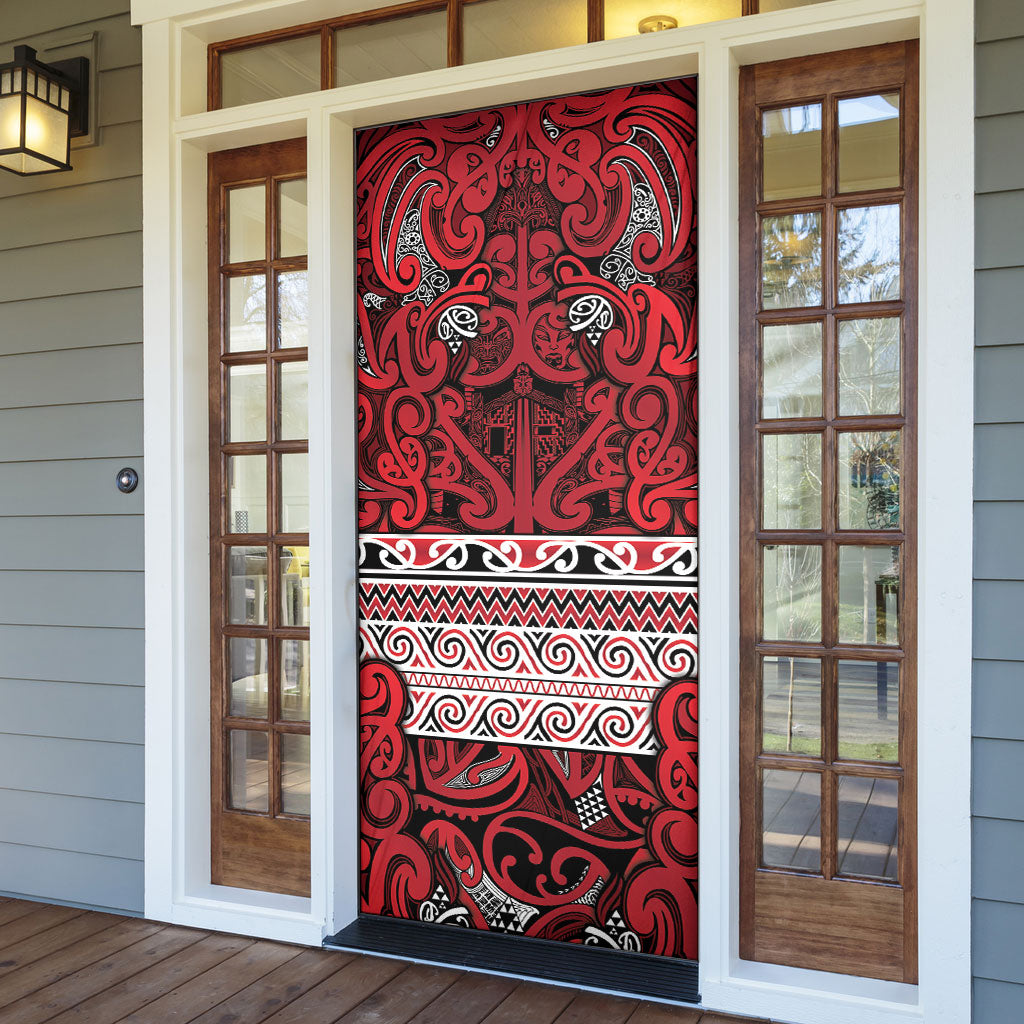 Aotearoa Iwi Ngati Kahungunu Door Cover Maori Wharenui House Tribal Pattern