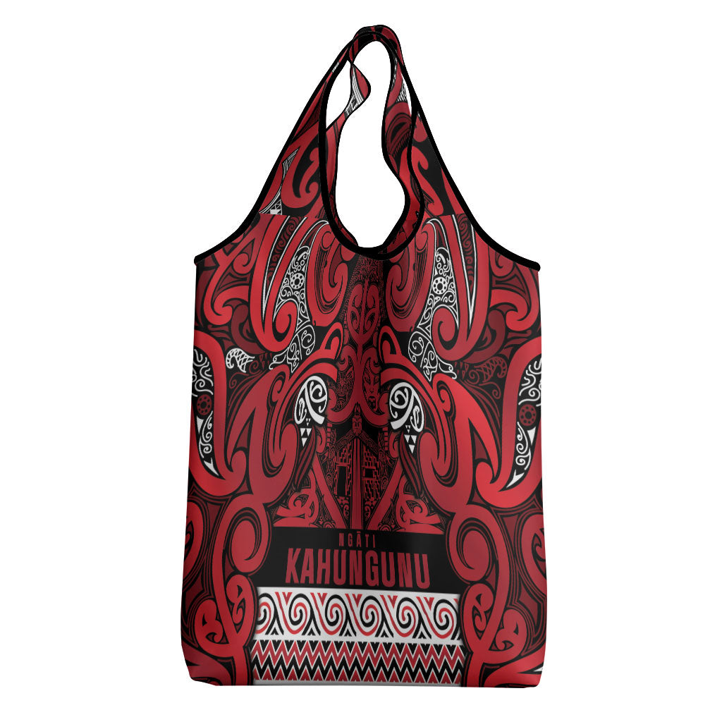 Aotearoa Iwi Ngati Kahungunu Grocery Bag Maori Wharenui House Tribal Pattern