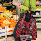 Aotearoa Iwi Ngati Kahungunu Grocery Bag Maori Wharenui House Tribal Pattern