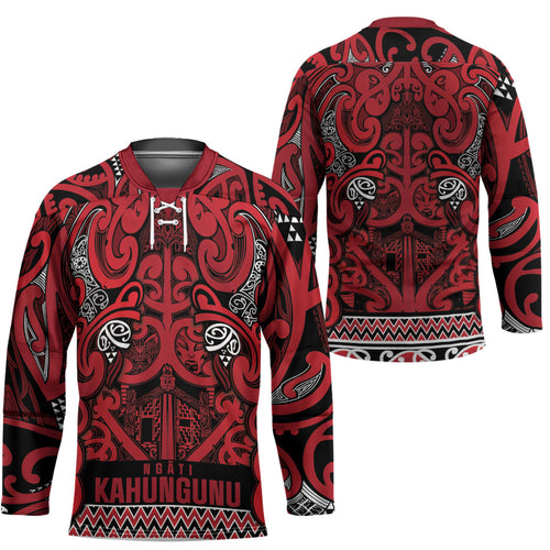 Aotearoa Iwi Ngati Kahungunu Hockey Jersey Maori Wharenui House Tribal Pattern