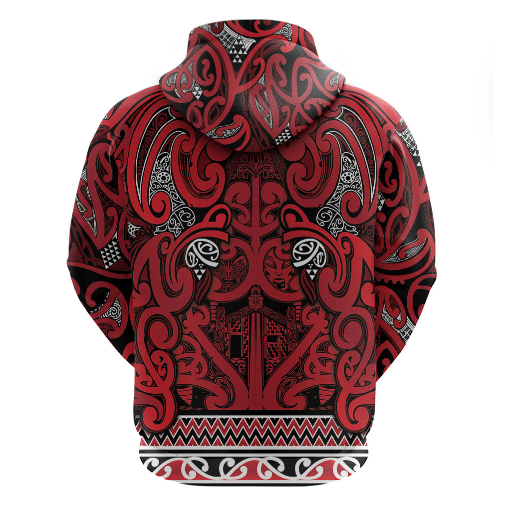 Aotearoa Iwi Ngati Kahungunu Hoodie Maori Wharenui House Tribal Pattern