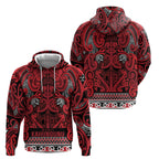 Aotearoa Iwi Ngati Kahungunu Hoodie Maori Wharenui House Tribal Pattern