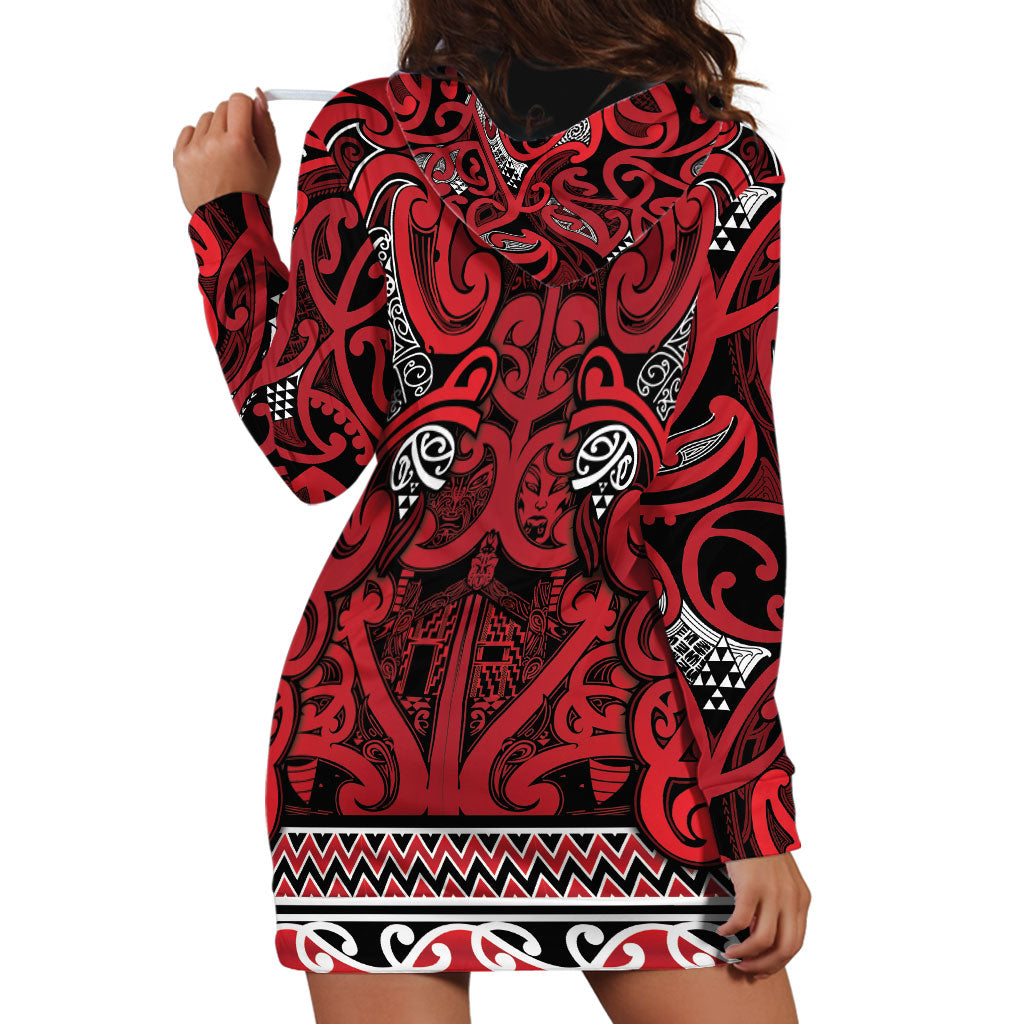 Aotearoa Iwi Ngati Kahungunu Hoodie Dress Maori Wharenui House Tribal Pattern
