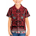 Aotearoa Iwi Ngati Kahungunu Kid Hawaiian Shirt Maori Wharenui House Tribal Pattern