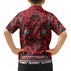 Aotearoa Iwi Ngati Kahungunu Kid Hawaiian Shirt Maori Wharenui House Tribal Pattern