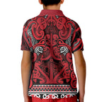 Aotearoa Iwi Ngati Kahungunu Kid Polo Shirt Maori Wharenui House Tribal Pattern