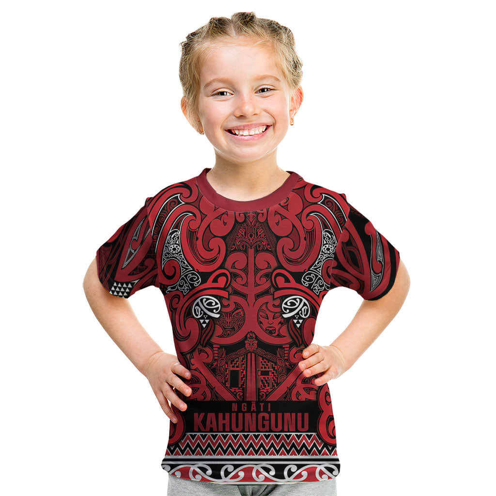 Aotearoa Iwi Ngati Kahungunu Kid T Shirt Maori Wharenui House Tribal Pattern