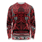Aotearoa Iwi Ngati Kahungunu Long Sleeve Shirt Maori Wharenui House Tribal Pattern
