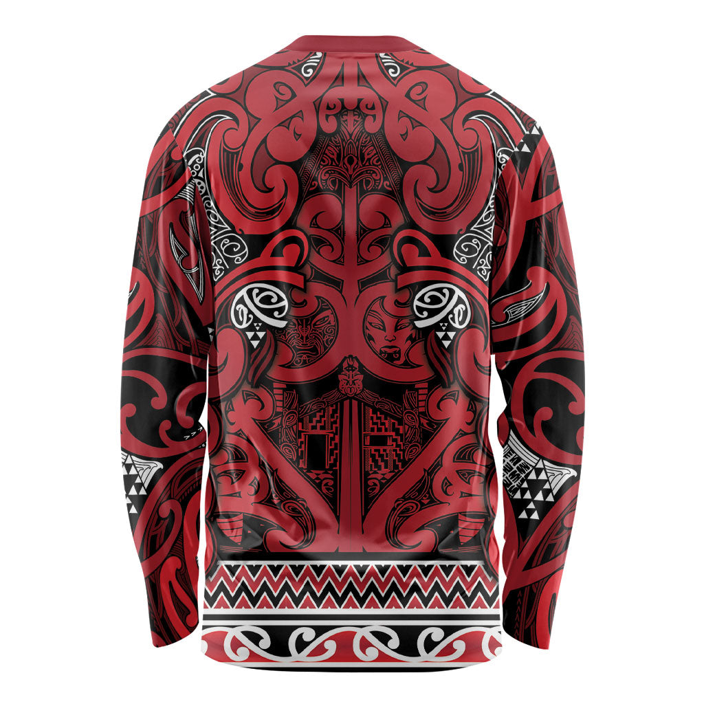 Aotearoa Iwi Ngati Kahungunu Long Sleeve Shirt Maori Wharenui House Tribal Pattern