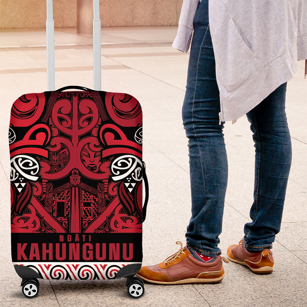 Aotearoa Iwi Ngati Kahungunu Luggage Cover Maori Wharenui House Tribal Pattern