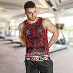 Aotearoa Iwi Ngati Kahungunu Men Tank Top Maori Wharenui House Tribal Pattern