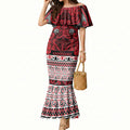 Aotearoa Iwi Ngati Kahungunu Mermaid Dress Maori Wharenui House Tribal Pattern