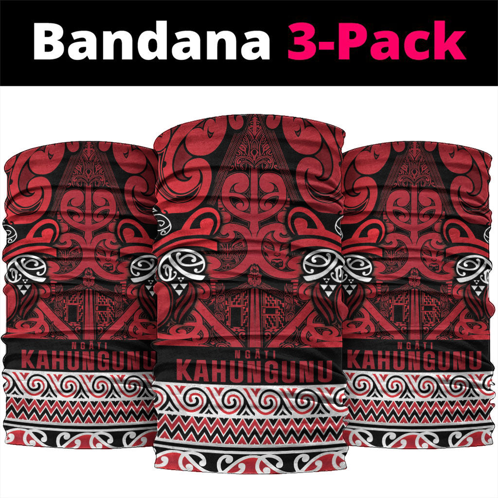 Aotearoa Iwi Ngati Kahungunu Neck Gaiter Maori Wharenui House Tribal Pattern