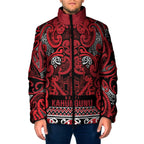 Aotearoa Iwi Ngati Kahungunu Padded Jacket Maori Wharenui House Tribal Pattern