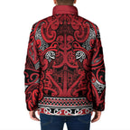 Aotearoa Iwi Ngati Kahungunu Padded Jacket Maori Wharenui House Tribal Pattern