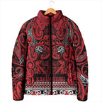 Aotearoa Iwi Ngati Kahungunu Padded Jacket Maori Wharenui House Tribal Pattern