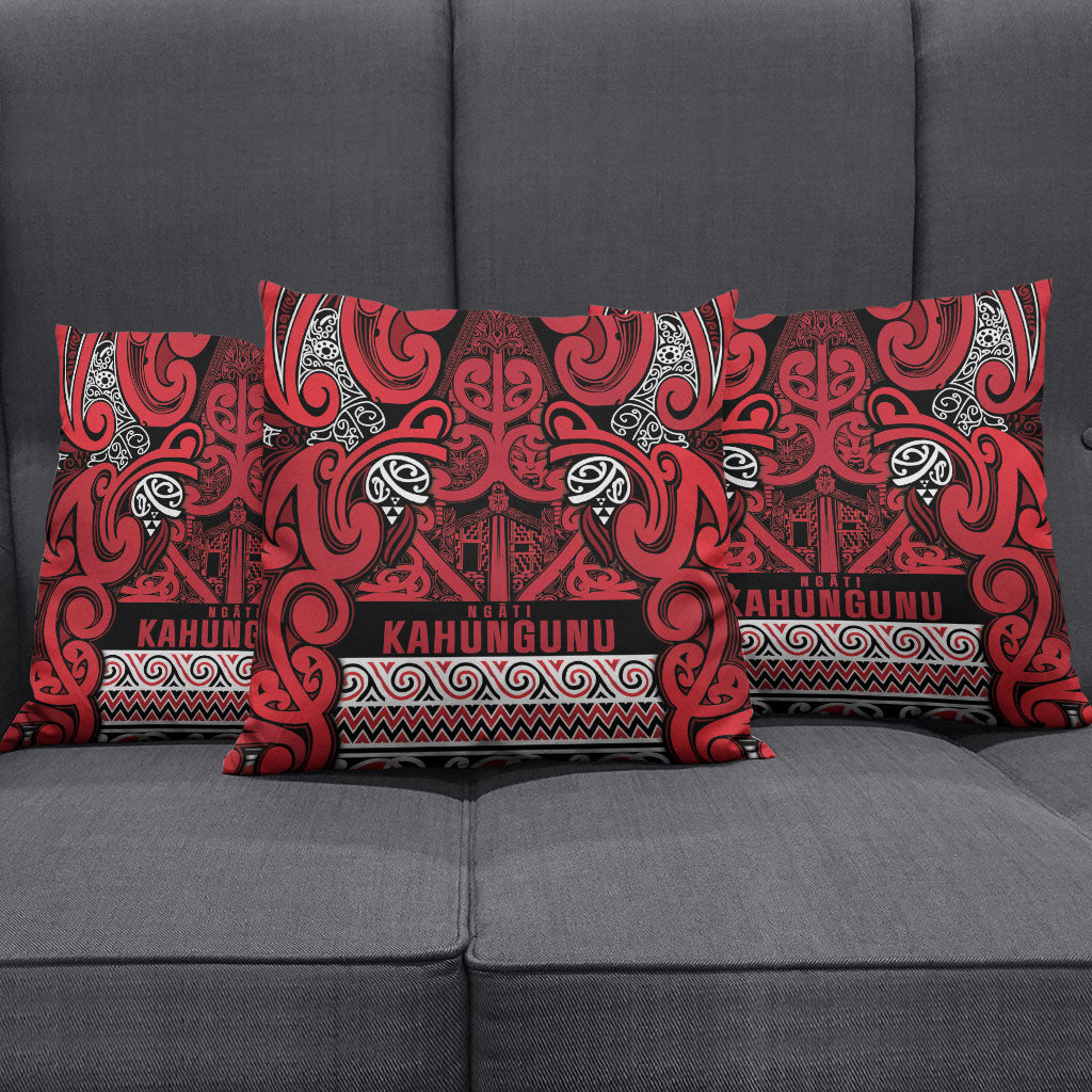 Aotearoa Iwi Ngati Kahungunu Pillow Cover Maori Wharenui House Tribal Pattern