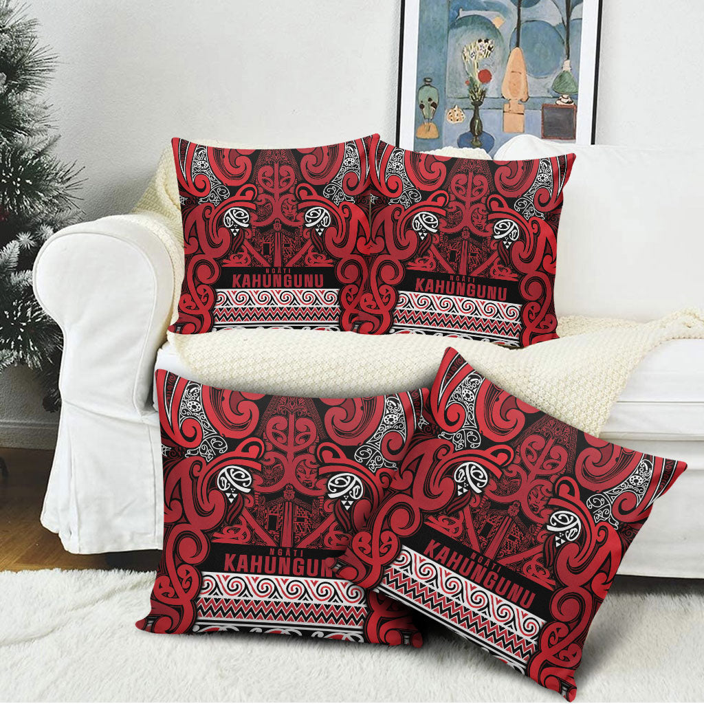 Aotearoa Iwi Ngati Kahungunu Pillow Cover Maori Wharenui House Tribal Pattern