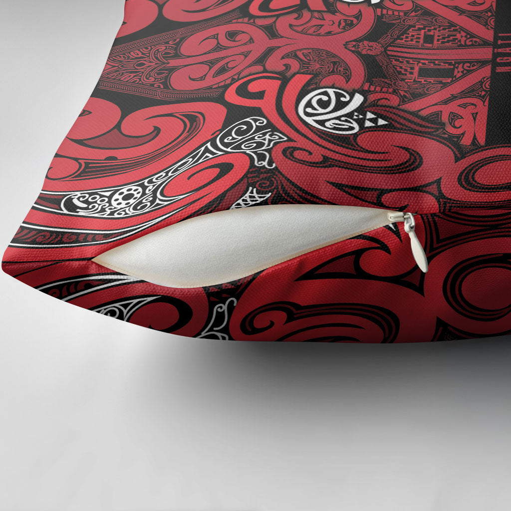 Aotearoa Iwi Ngati Kahungunu Pillow Cover Maori Wharenui House Tribal Pattern
