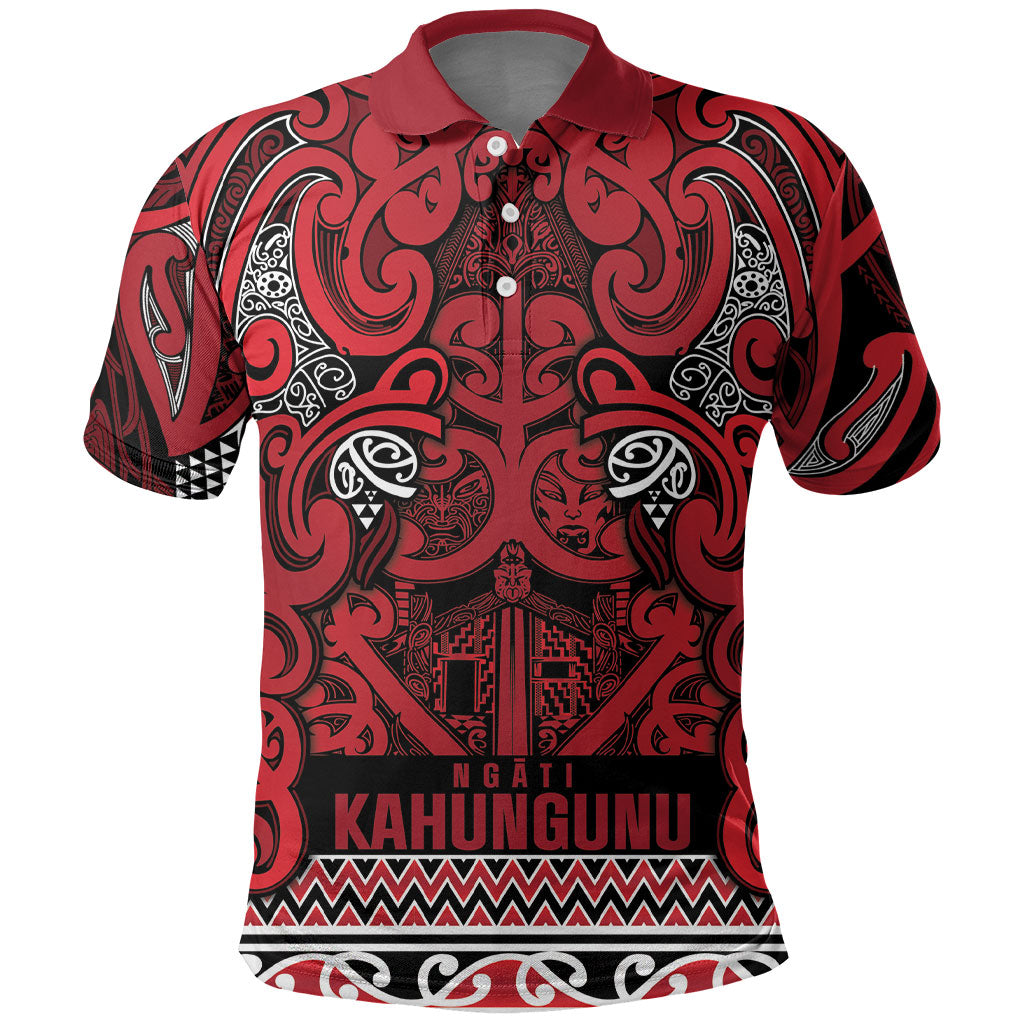 Aotearoa Iwi Ngati Kahungunu Polo Shirt Maori Wharenui House Tribal Pattern