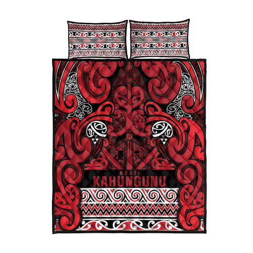 Aotearoa Iwi Ngati Kahungunu Quilt Bed Set Maori Wharenui House Tribal Pattern