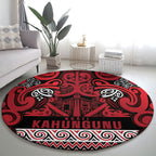 Aotearoa Iwi Ngati Kahungunu Round Carpet Maori Wharenui House Tribal Pattern
