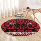 Aotearoa Iwi Ngati Kahungunu Round Carpet Maori Wharenui House Tribal Pattern