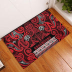 Aotearoa Iwi Ngati Kahungunu Rubber Doormat Maori Wharenui House Tribal Pattern