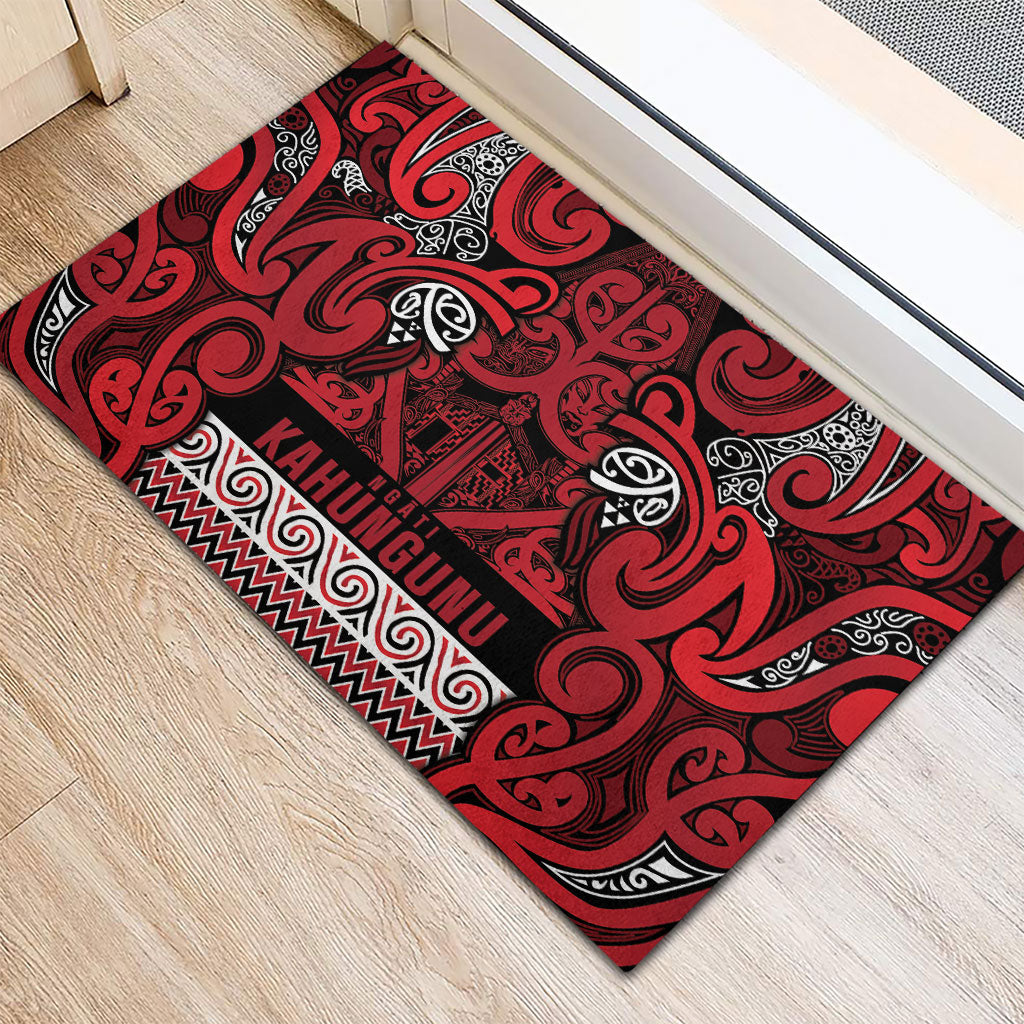 Aotearoa Iwi Ngati Kahungunu Rubber Doormat Maori Wharenui House Tribal Pattern