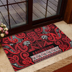 Aotearoa Iwi Ngati Kahungunu Rubber Doormat Maori Wharenui House Tribal Pattern