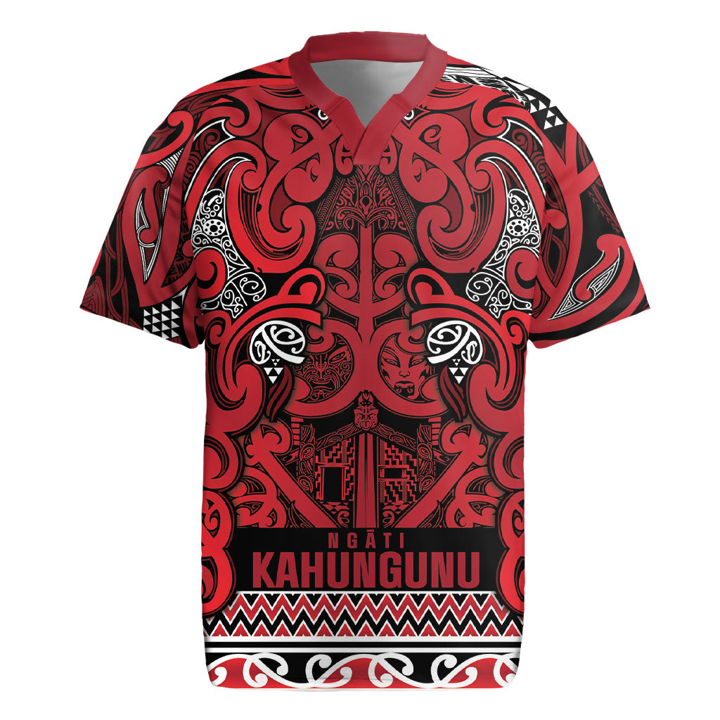 Aotearoa Iwi Ngati Kahungunu Rugby Jersey Maori Wharenui House Tribal Pattern