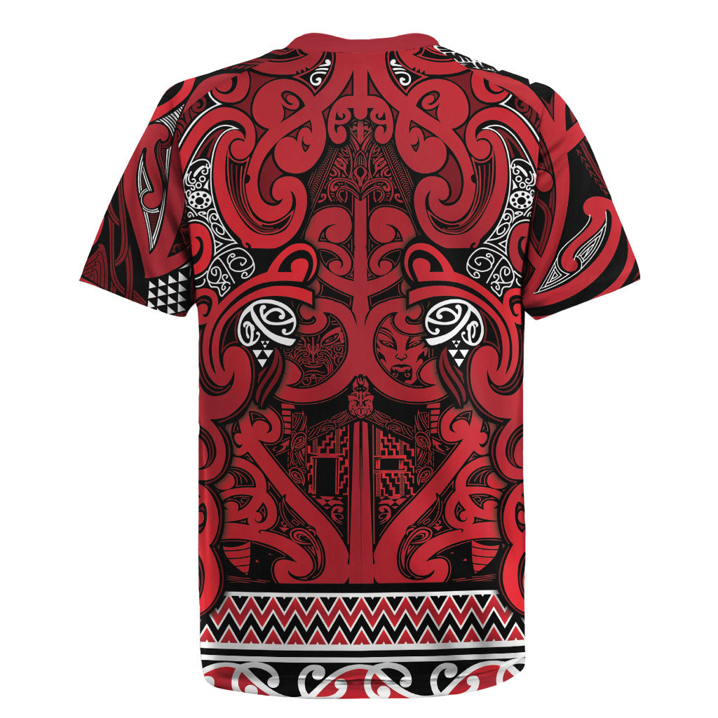 Aotearoa Iwi Ngati Kahungunu Rugby Jersey Maori Wharenui House Tribal Pattern