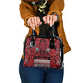 Aotearoa Iwi Ngati Kahungunu Shoulder Handbag Maori Wharenui House Tribal Pattern