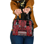 Aotearoa Iwi Ngati Kahungunu Shoulder Handbag Maori Wharenui House Tribal Pattern