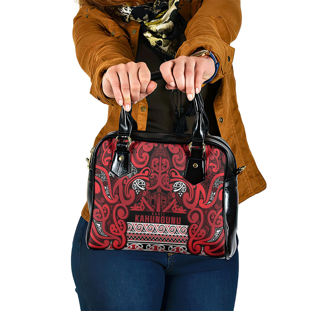 Aotearoa Iwi Ngati Kahungunu Shoulder Handbag Maori Wharenui House Tribal Pattern