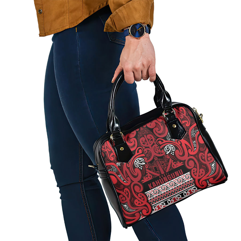Aotearoa Iwi Ngati Kahungunu Shoulder Handbag Maori Wharenui House Tribal Pattern
