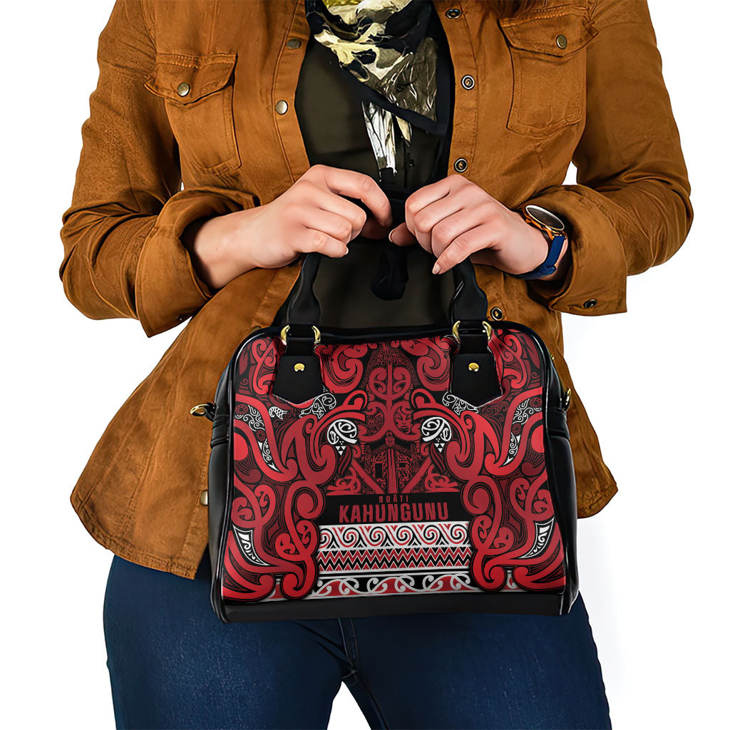 Aotearoa Iwi Ngati Kahungunu Shoulder Handbag Maori Wharenui House Tribal Pattern